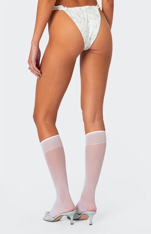 Floral Scrunch High Cut Bikini Bottom image number 5