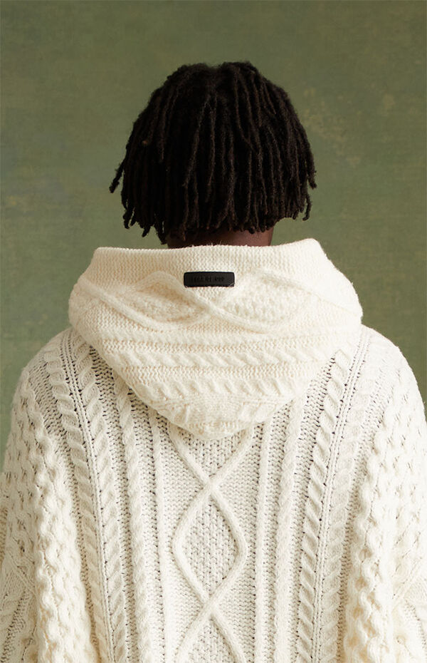 Fleece Hoodie Cable Knit Pullover Fear Of God Essentials Knit