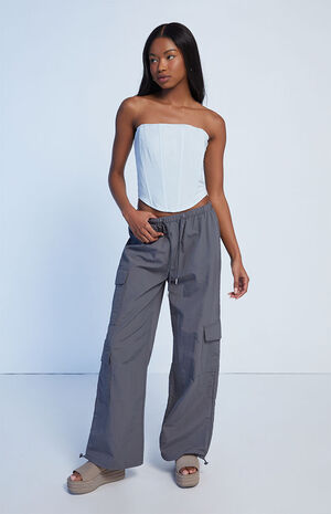 Strapless Butterfly Embossed Tube Top image number 4