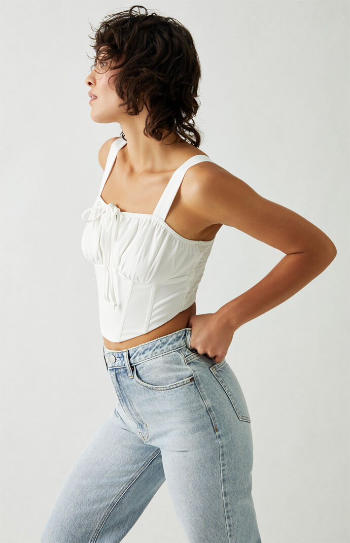 Tie Front Bustier Tank Top