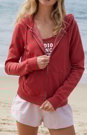 Red Alana Zip Up Hoodie image number 2