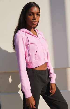 John Galt Pink Cropped Hoodie | PacSun