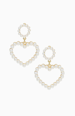 Loving Pearl Heart Earrings
