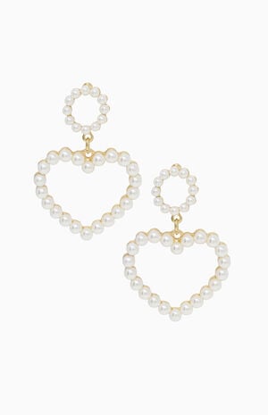 Loving Pearl Heart Earrings image number 1