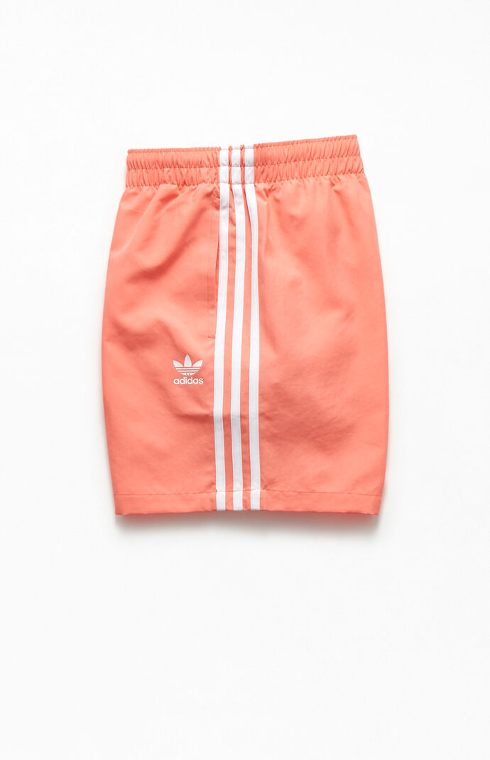 Coral 3-Stripes 16" Swim Trunks