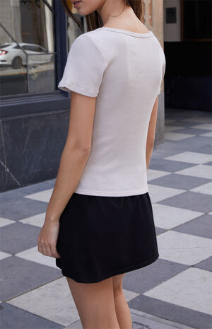 Cream Zelly Short Sleeve Top image number 3