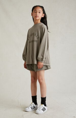 ESSENTIALS Heather Grey Long Sleeve T-Shirt image number 6