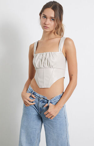 Faux Leather Corset Top image number 1
