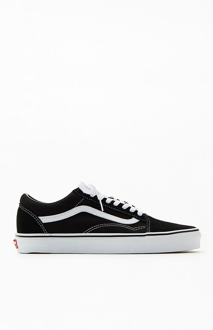 all black and white vans