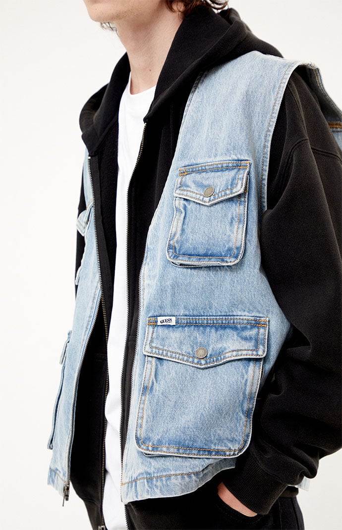 Denim clearance cargo vest