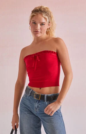 Ruffle Edge Tube Top image number 2