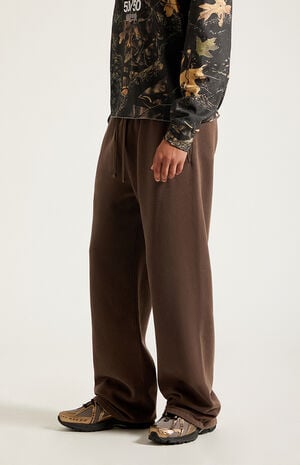 Brown Fleece Extreme Baggy Sweatpants image number 3