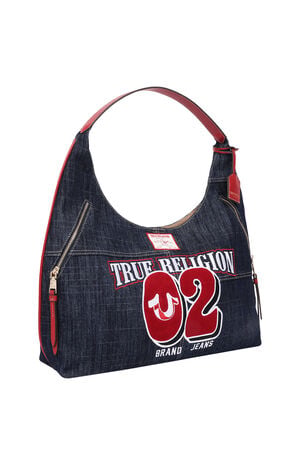 Varsity Logo Dark Denim Hobo Bag image number 2