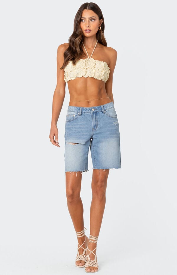 Edikted Flower Girl Crochet Crop Top