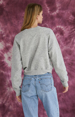 Upcycled Grey California Cropped Sweatshirt image number 3