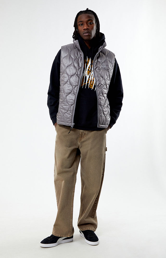 Mens grey quilted clearance vest
