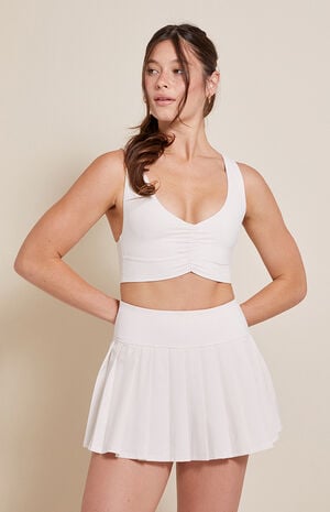 PAC WHISPER Active Ivory Dropped Waist Pleated Mini Skort image number 1