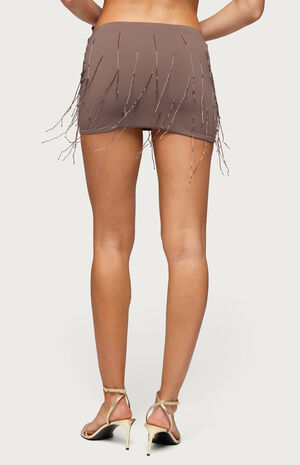 Cheryl Beaded Fringe Mini Skirt image number 3