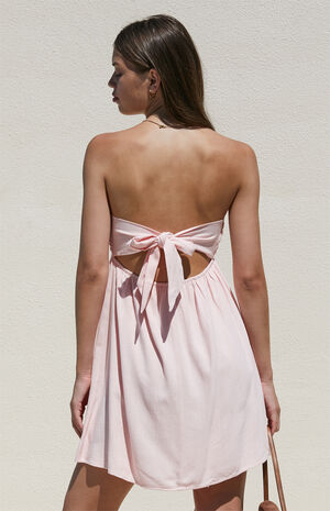 Tie Back Strapless Mini Dress image number 2