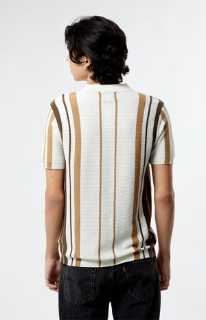 Tan Button Down Polo Shirt image number 4