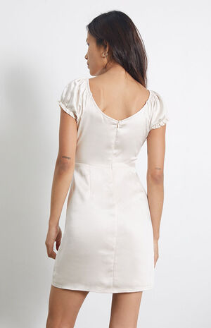 Satin Tie Front Mini Dress image number 4