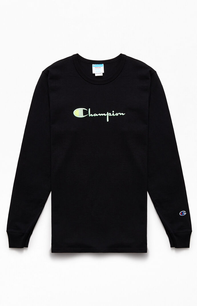 champion long sleeve black shirt