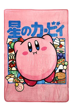 Kirby Character Kanji Throw Blanket image number 1