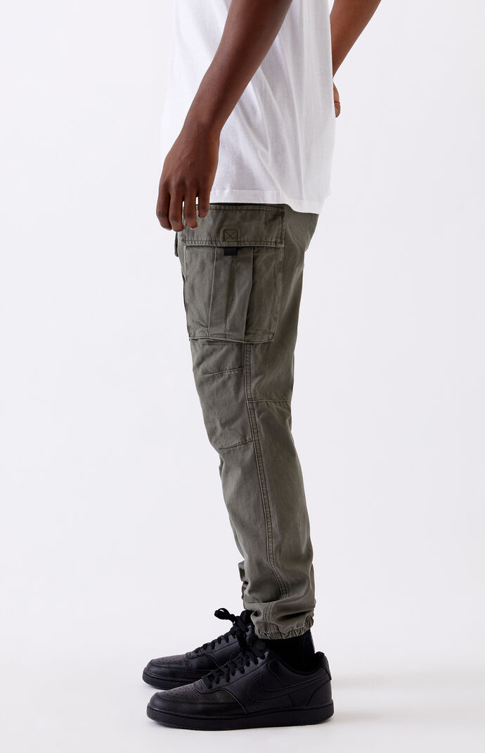 Olive Slim Cargo Jogger Pants