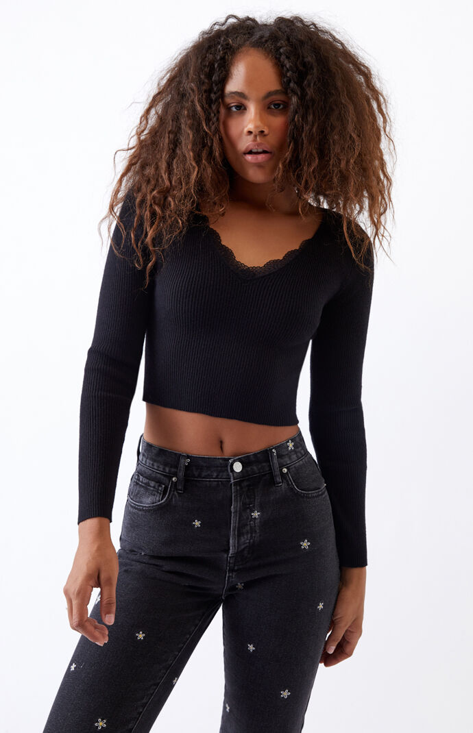 long lace sweater