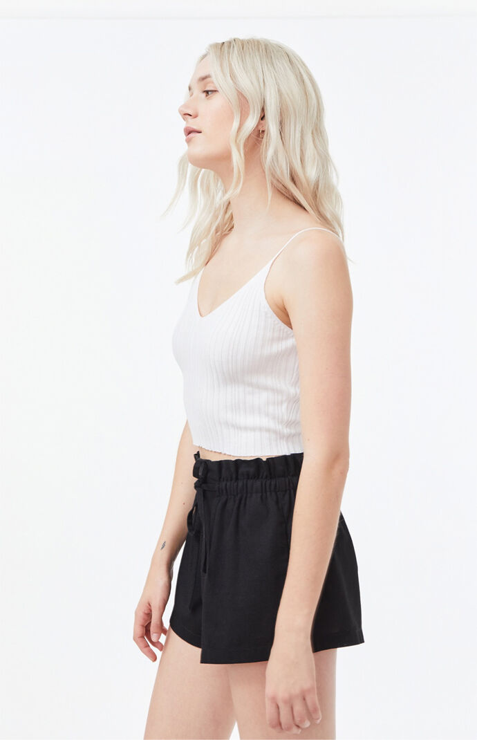 Double V Ribbed Tank Top