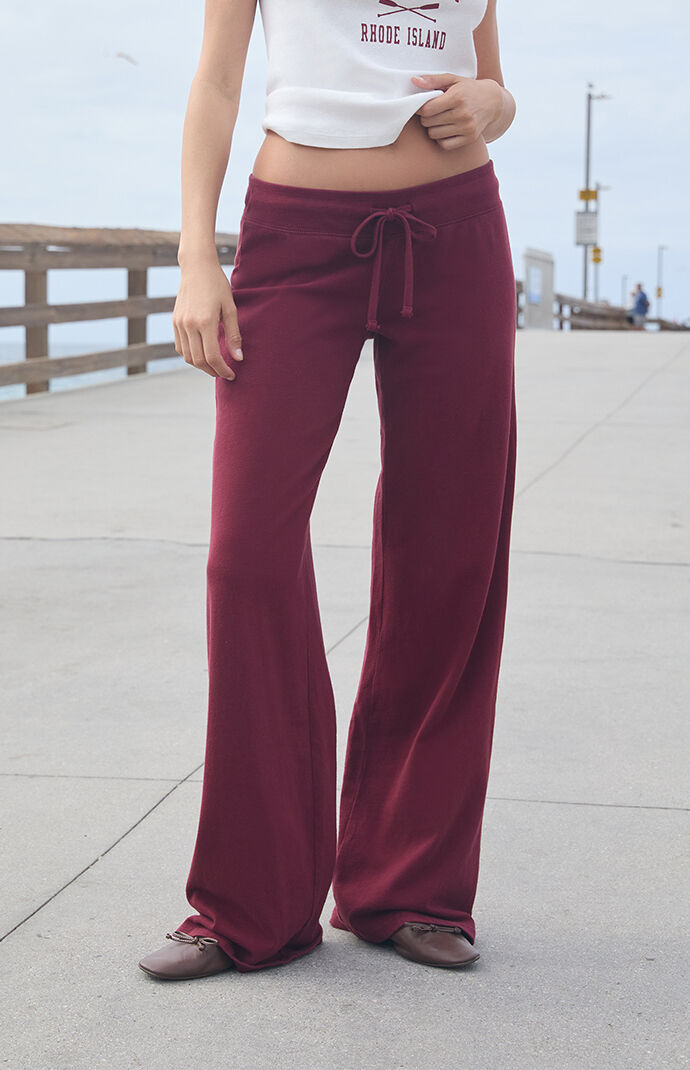 John Galt Burgundy Hilary Soft Yoga Baggy Sweatpants