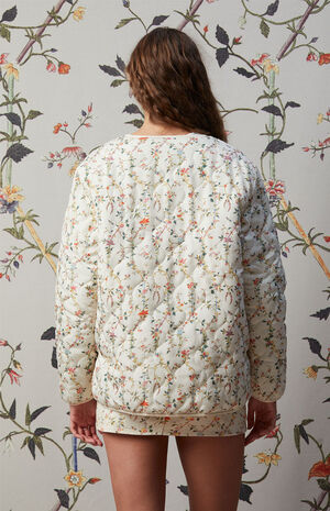 x PacSun Reversible Floral Print Quilted Jacket image number 4