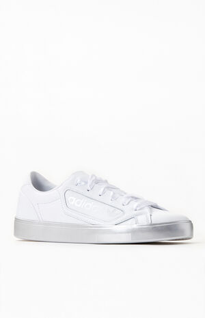 Women's White Sleek Sneakers image number 1