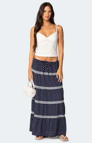 Polka Dot Tiered Maxi Skirt image number 1