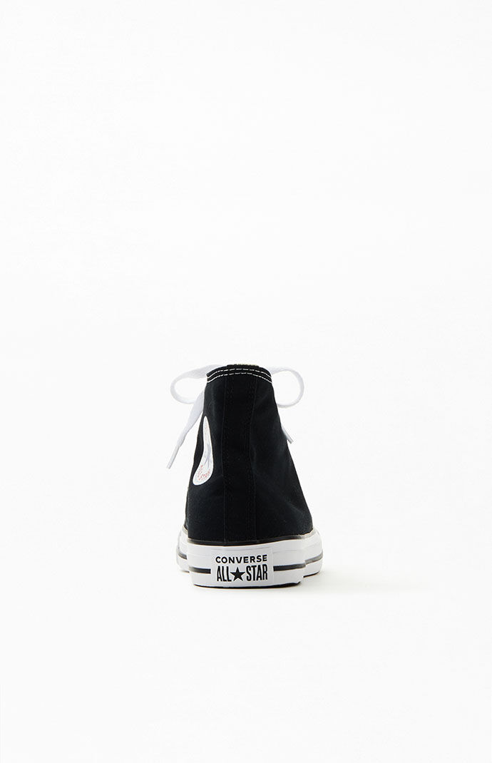Black and white top high top converse