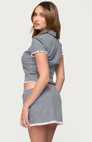 Paige Gingham Tailored Button Up Shirt image number 3