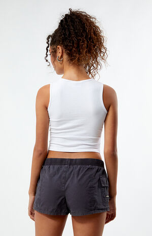 Charcoal Low Rise Cargo Shorts image number 4