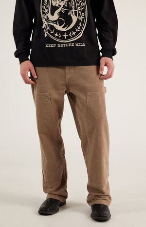 Tan Corduroy Baggy Carpenter Pants image number 3
