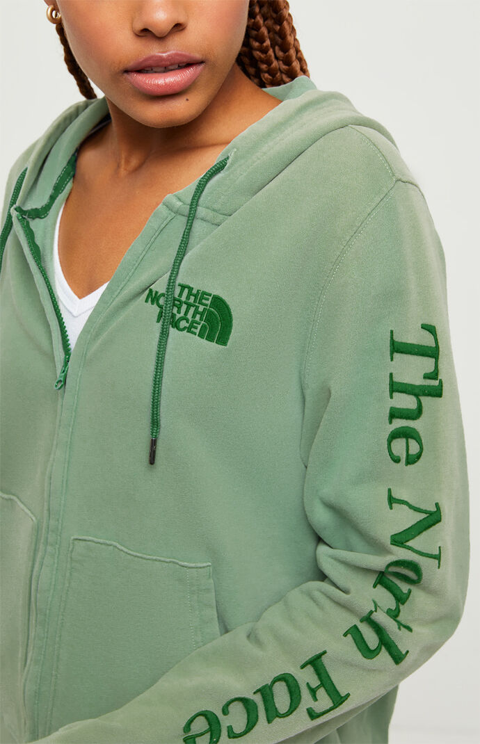 green north face hoodie