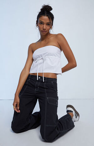 Tie Front Strapless Top image number 1