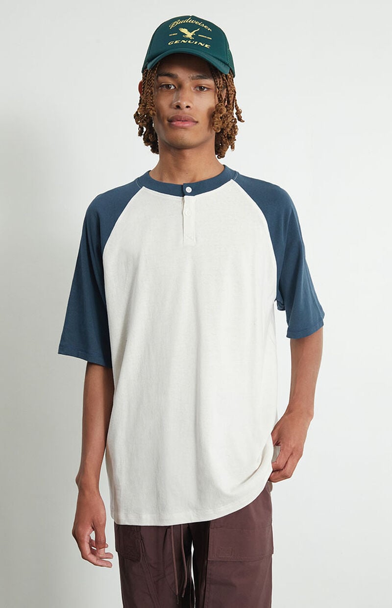 PacSun Men's Boxy Raglan Henley T-Shirt