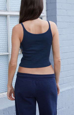 Navy Beyonca Cropped Tank Top image number 3