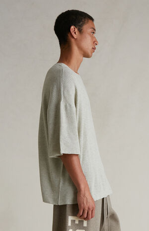 Heather Stone Waffle Knit Short Sleeve T-Shirt image number 3