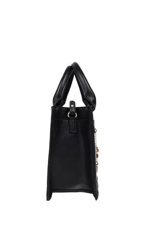 Black Modern Edge Charm Tote Bag image number 4