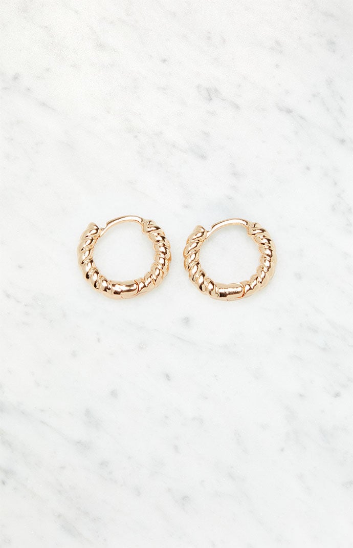Gold Croissant Hoop Earrings