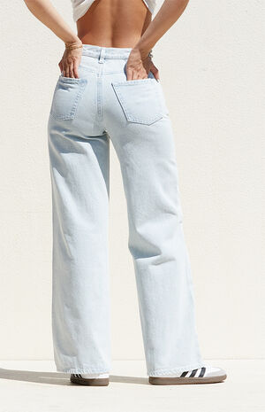 Light Indigo Sparkle Wide Leg Jeans image number 4