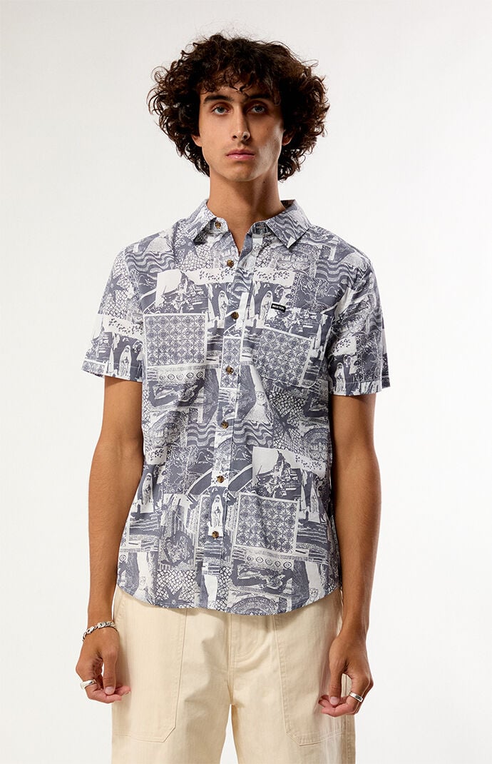 Brixton Charter Print Woven Button Down Shirt
