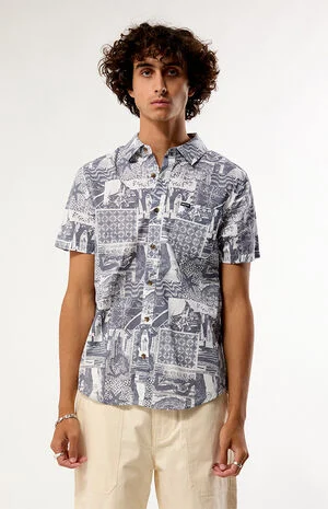 Charter Print Woven Button Down Shirt image number 1