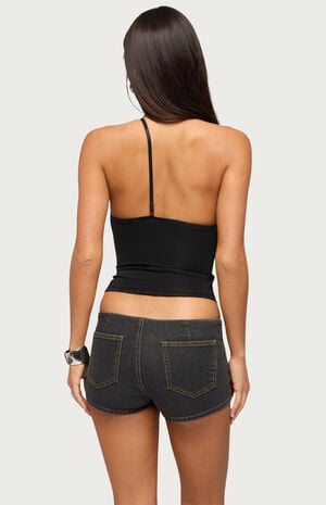 One Shoulder Peekaboo Lacey Cutout Top image number 3