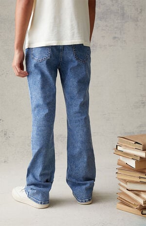 Medium Blue Stretch Flare Jeans image number 5